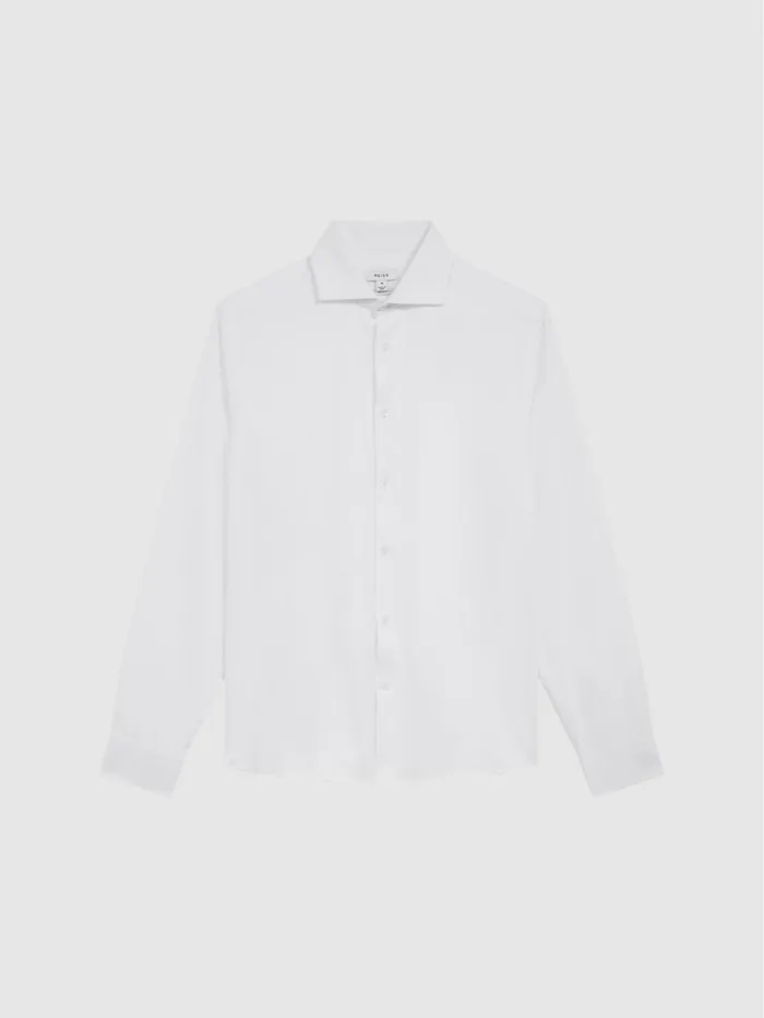Reiss Shirts Belief Slim Fit Flannel Shirt White 8211 Men