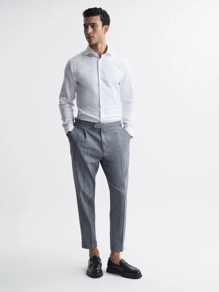 Reiss Shirts Belief Slim Fit Flannel Shirt White 8211 Men