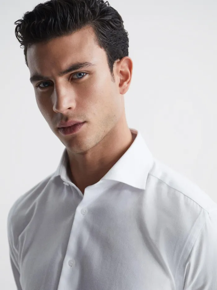 Reiss Shirts Belief Slim Fit Flannel Shirt White 8211 Men