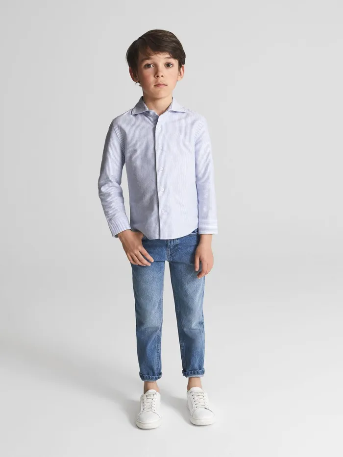 Reiss Shirts Blackheath Junior Striped Oxford Shirt Blue Stripe 8211 Children