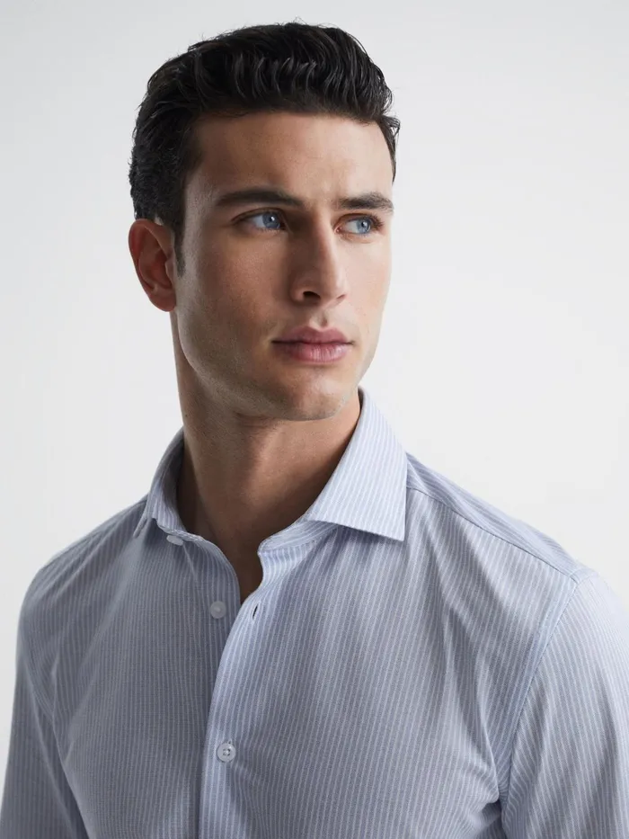 Reiss Shirts Bosa Slim Fit Striped Shirt Bluewhite 8211 Men