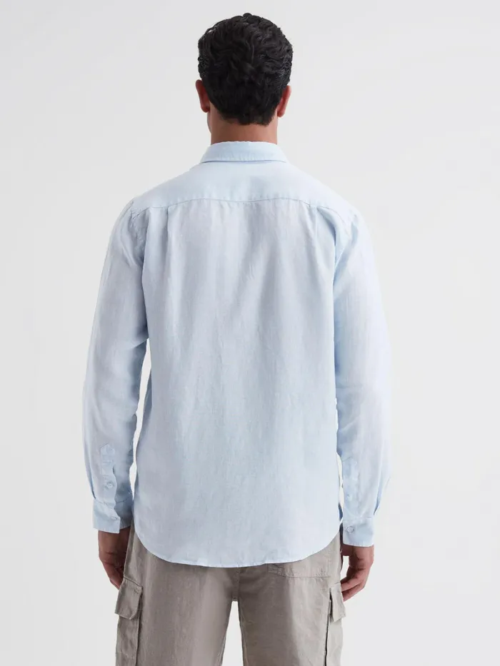 Reiss Shirts Caroubis Vilebrequin Linen Shirt Navy 8211 Men
