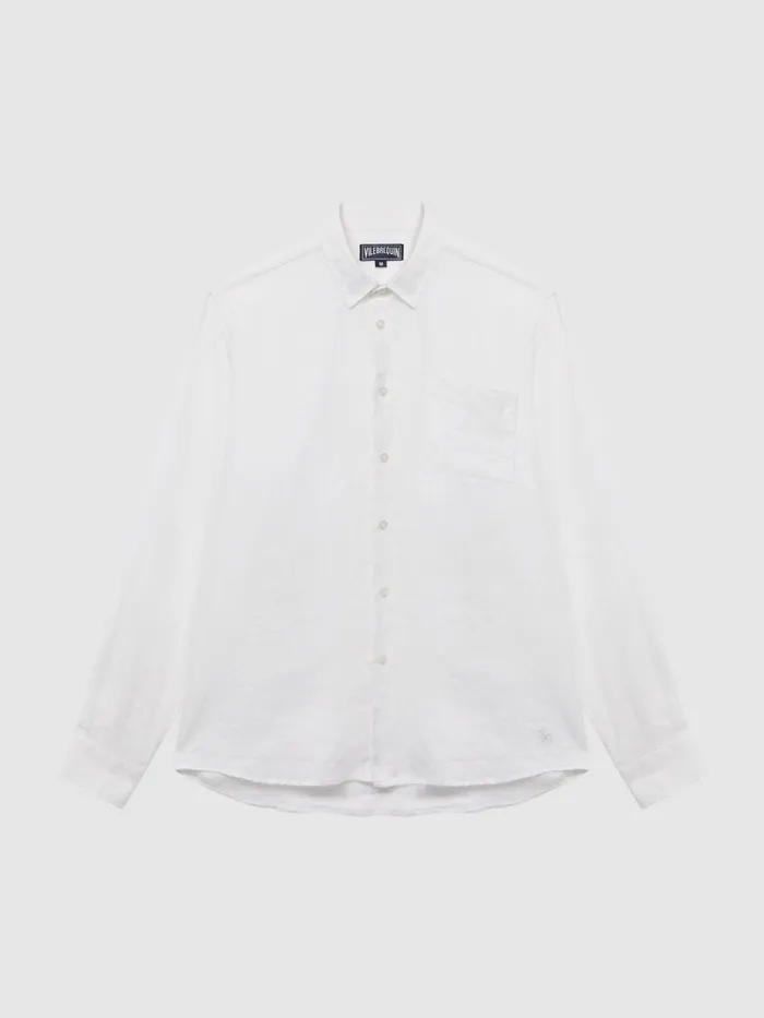 Reiss Shirts Caroubis Vilebrequin Linen Shirt White 8211 Men