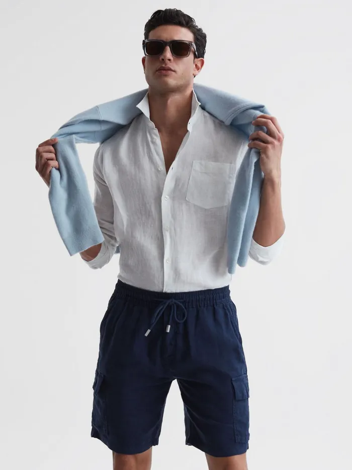 Reiss Shirts Caroubis Vilebrequin Linen Shirt White 8211 Men