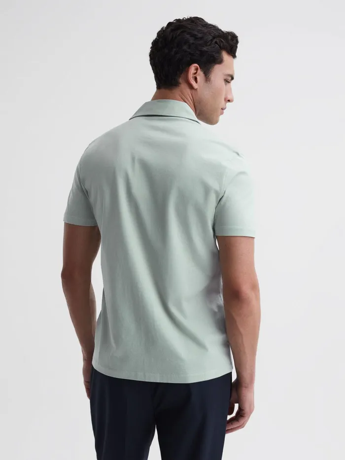 Reiss Shirts Caspa Mercerised Jersey Cuban Collar Shirt Mint 8211 Men
