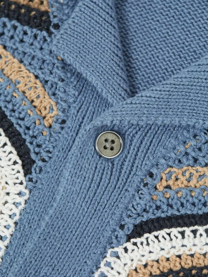 Reiss Shirts Columbia Crochet Cuban Collar Shirt Blue 8211 Children