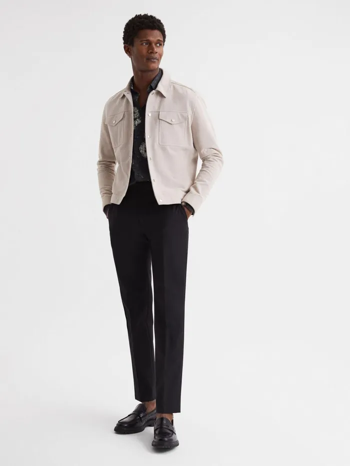 Reiss Shirts Evie Floral Print Long Sleeve Shirt Blackwhite 8211 Men