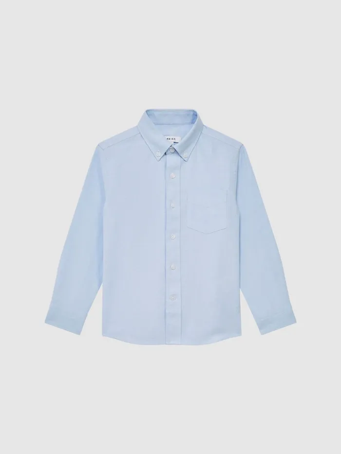 Reiss Shirts Greenwich Button Down Oxford Shirt Soft Blue 8211 Children