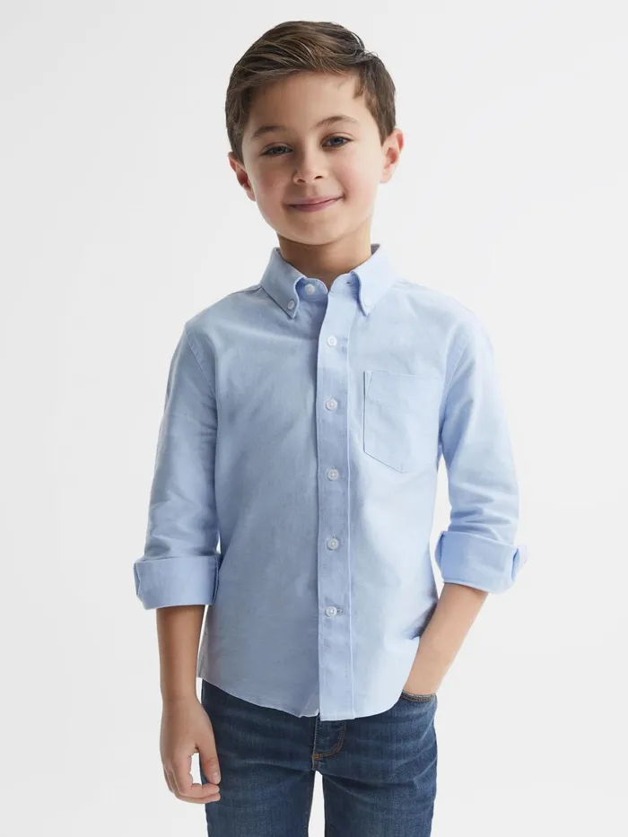 Reiss Shirts Greenwich Button Down Oxford Shirt Soft Blue 8211 Children