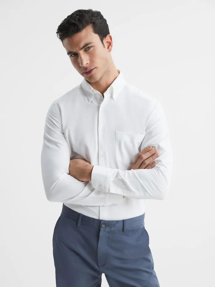Reiss Shirts Greenwich Soft Wash Button Down Oxford Shirt White 8211 Men