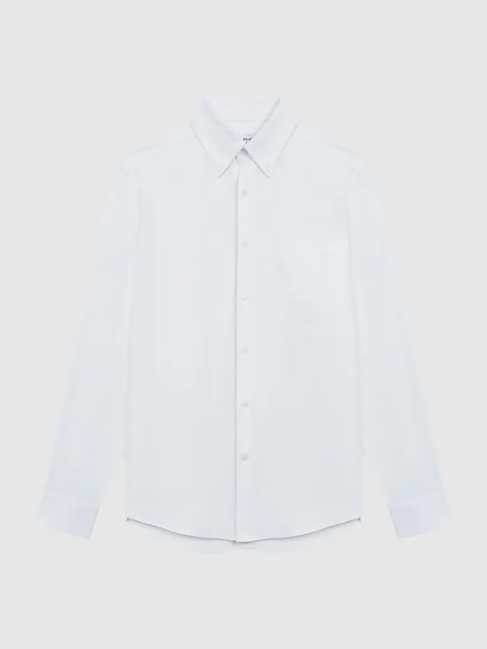 Reiss Shirts Greenwich Soft Wash Button Down Oxford Shirt White 8211 Men