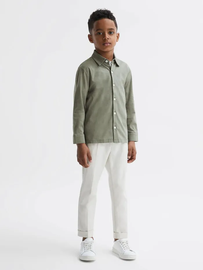 Reiss Shirts Hendon Cotton Shirt Sage 8211 Children