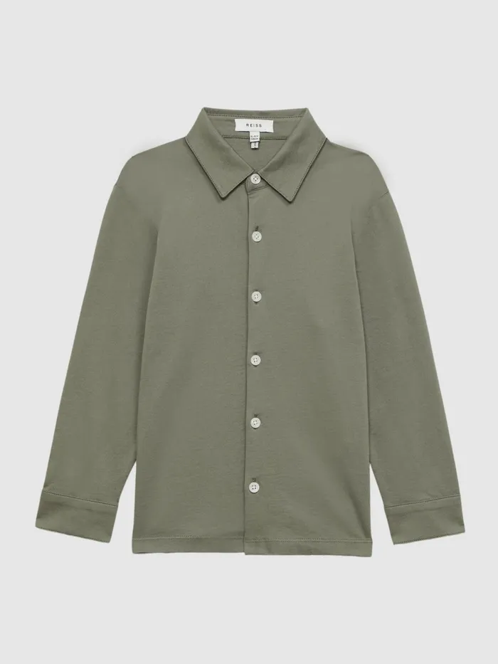 Reiss Shirts Hendon Cotton Shirt Sage 8211 Children