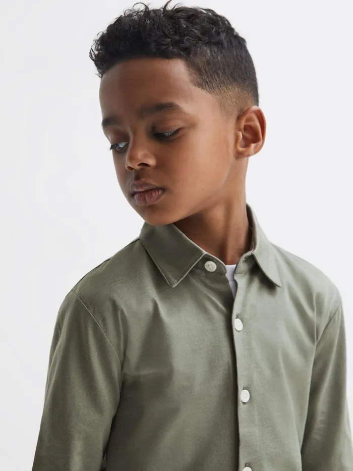 Reiss Shirts Hendon Cotton Shirt Sage 8211 Children