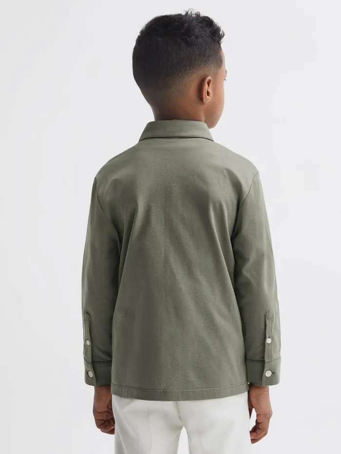 Reiss Shirts Hendon Cotton Shirt Sage 8211 Children