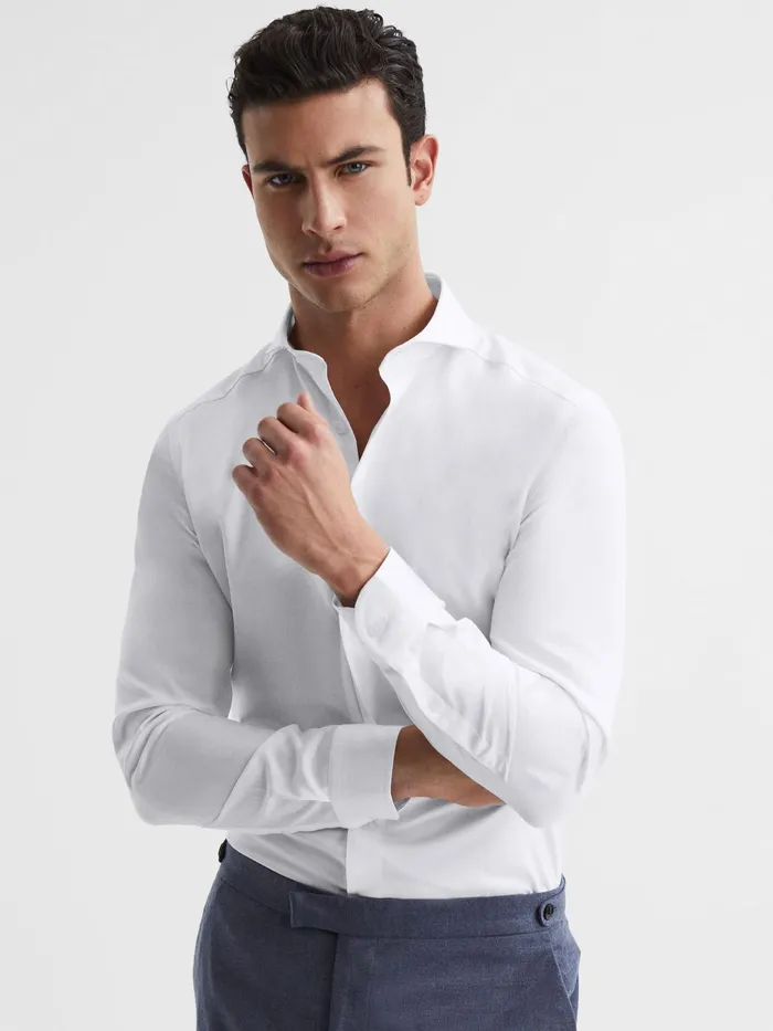Reiss Shirts Hudson Slim Fit Cutaway Collar Shirt White 8211 Men