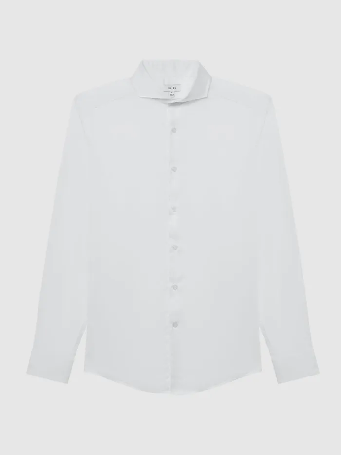 Reiss Shirts Hudson Slim Fit Cutaway Collar Shirt White 8211 Men