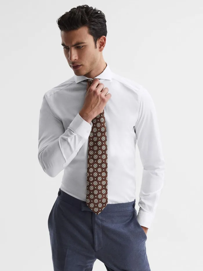 Reiss Shirts Hudson Slim Fit Cutaway Collar Shirt White 8211 Men