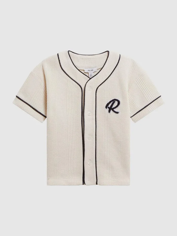Reiss Shirts Jonny Textured Collarless Shirt Ecru 8211 Children