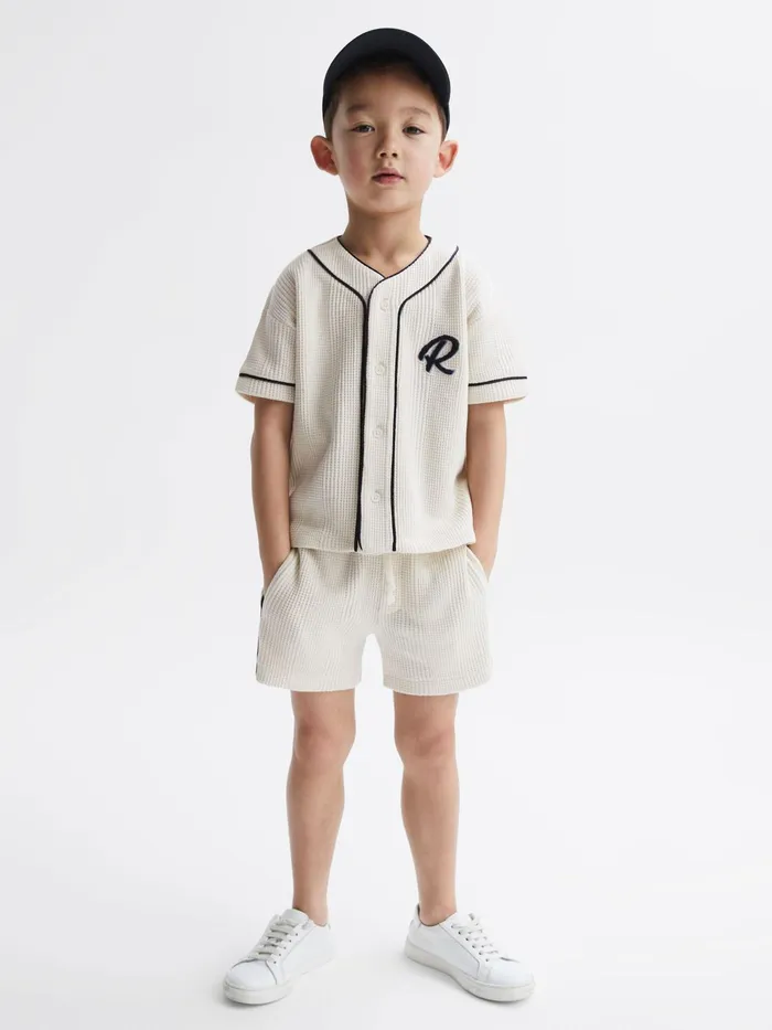 Reiss Shirts Jonny Textured Collarless Shirt Ecru 8211 Children