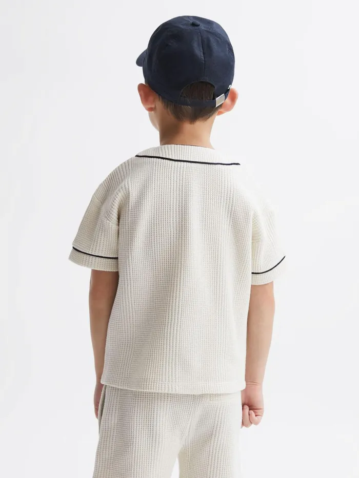 Reiss Shirts Jonny Textured Collarless Shirt Ecru 8211 Children