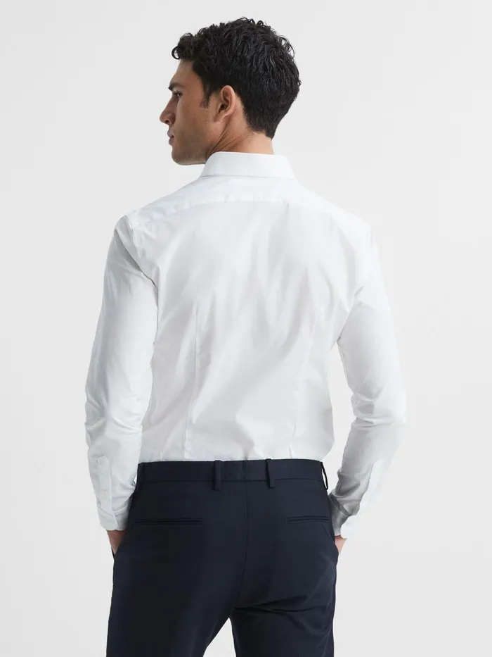Reiss Shirts Kiana Cotton Stretch Poplin Slim Fit Shirt White 8211 Men