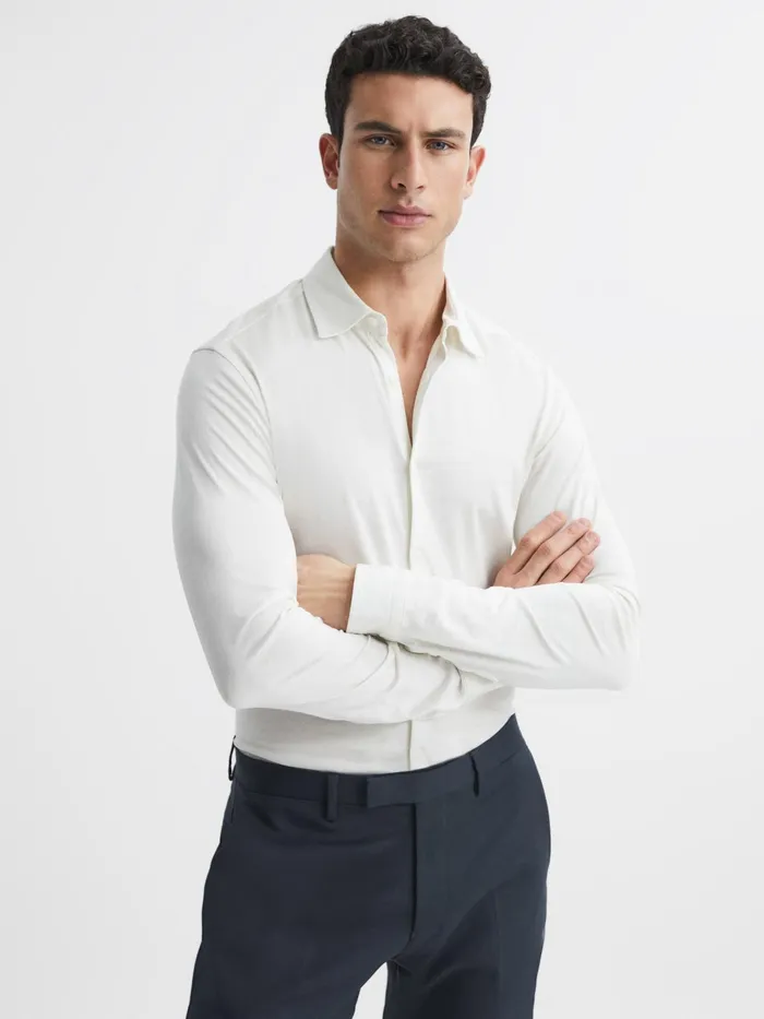 Reiss Shirts King Mercerised Cotton Shirt Airforce Blue 8211 Men