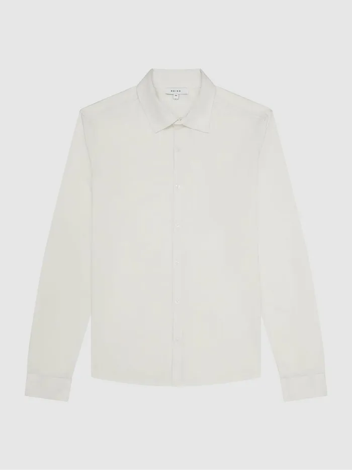 Reiss Shirts King Mercerised Cotton Shirt Airforce Blue 8211 Men