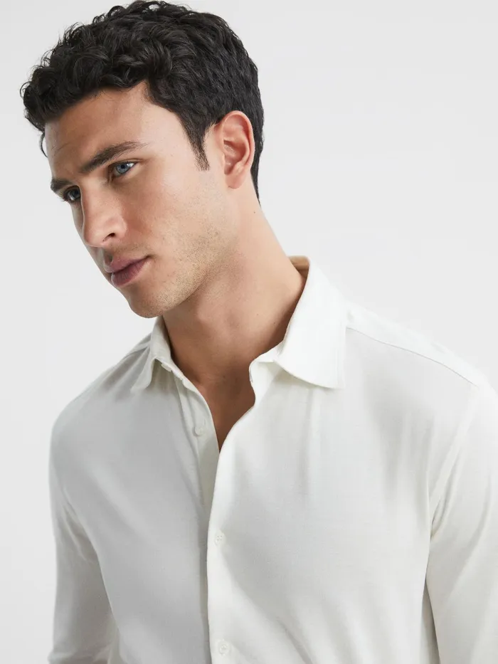 Reiss Shirts King Mercerised Cotton Shirt Airforce Blue 8211 Men
