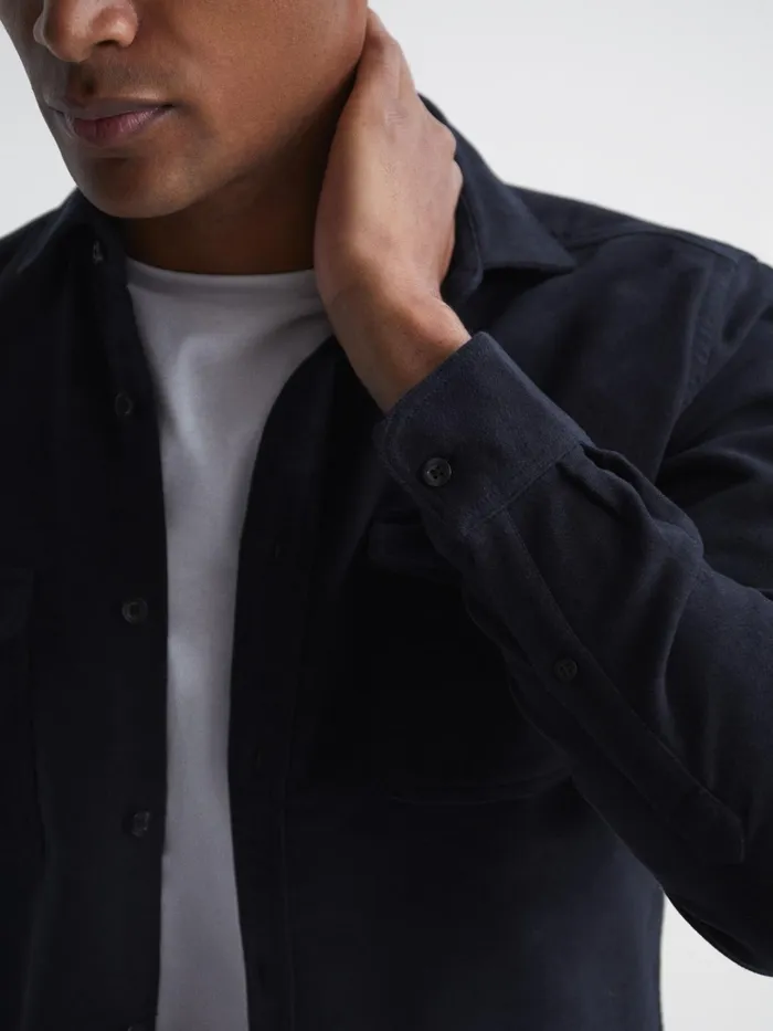 Reiss Shirts Miami Twin Pocket Overshirt Duck Egg 8211 Men
