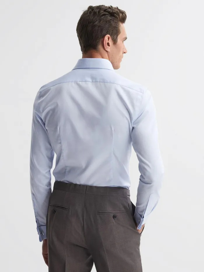 Reiss Shirts Premote Slim Fit Cotton Cutaway Collar Shirt Soft Blue 8211 Men