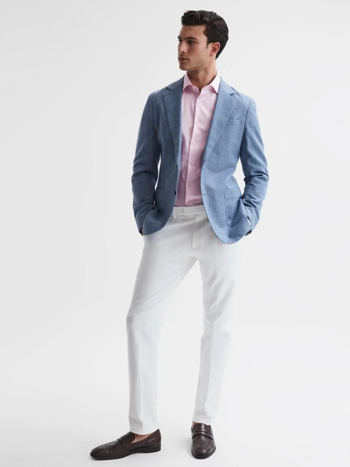 Reiss Shirts Remote Cotton Satin Slim Fit Shirt Pink 8211 Men