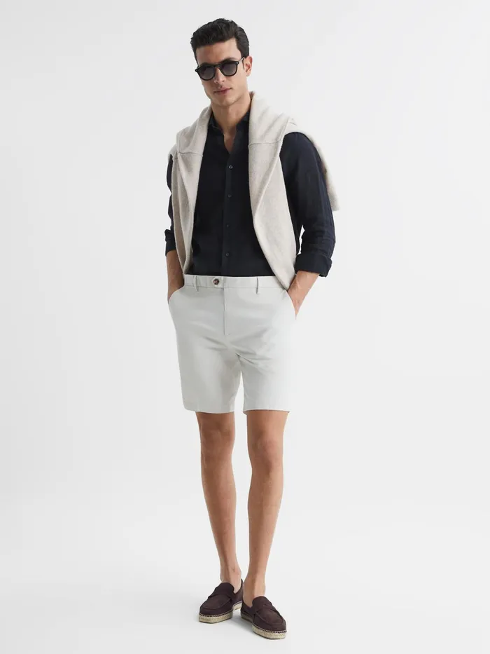 Reiss Shirts Ruban Linen Long Sleeve Shirt Black 8211 Men