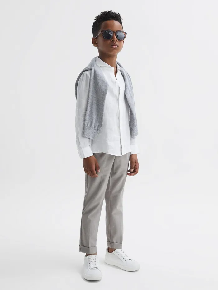 Reiss Shirts Ruban Linen Regular Fit Shirt White 8211 Children