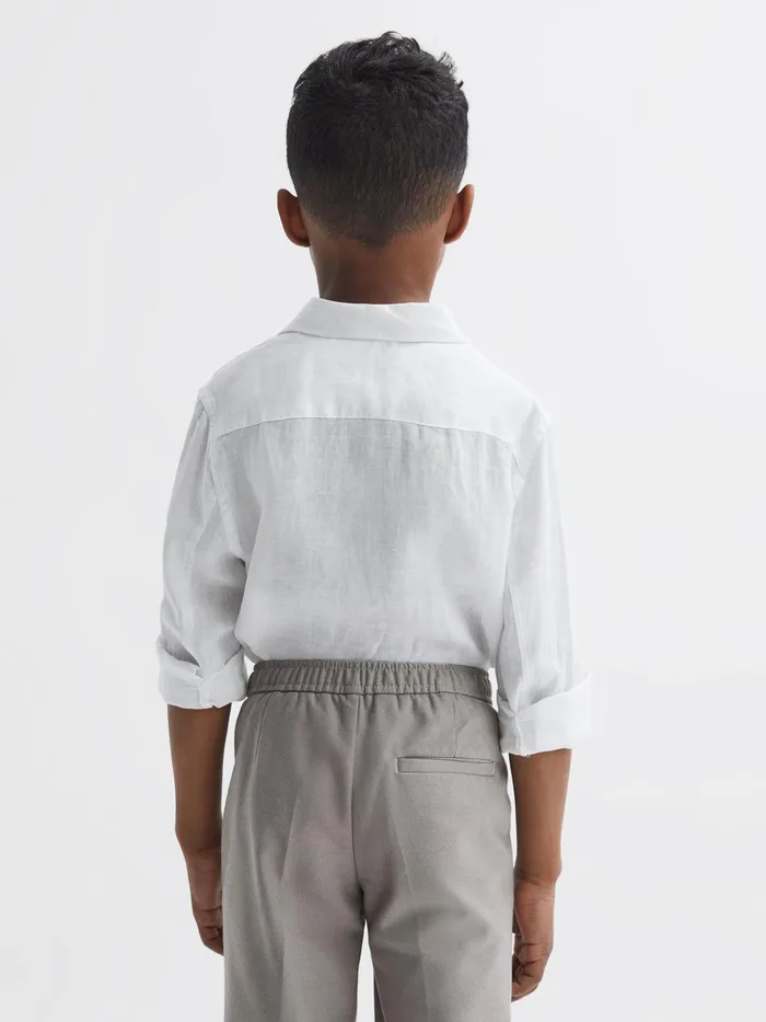 Reiss Shirts Ruban Linen Regular Fit Shirt White 8211 Children