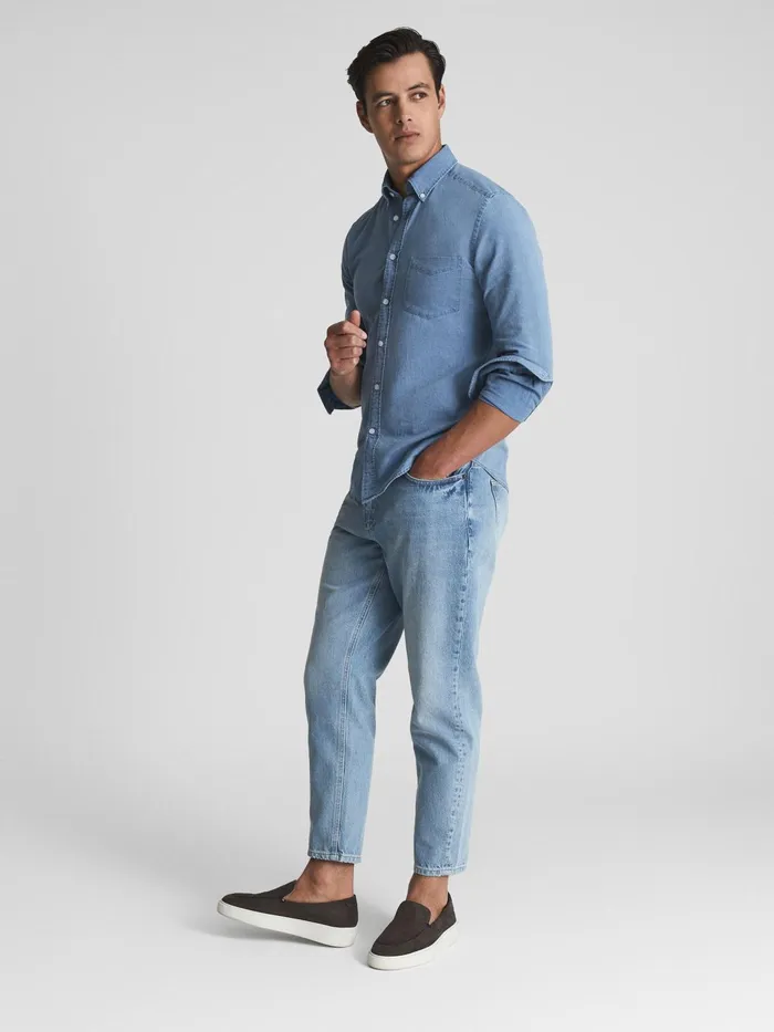 Reiss Shirts Sark Chambray ButtonDown Shirt Blue 8211 Men