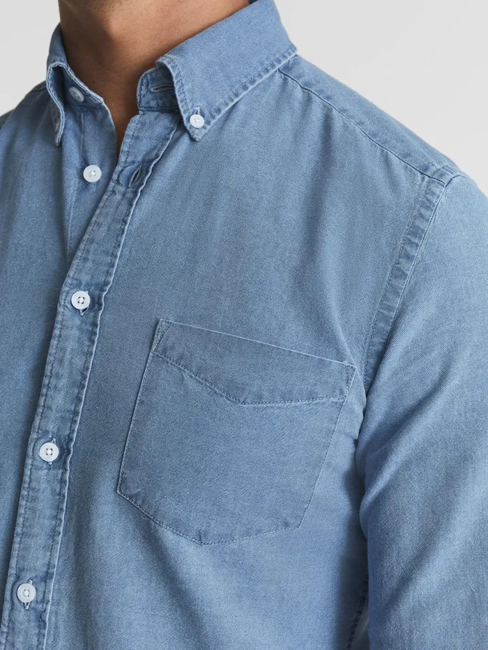 Reiss Shirts Sark Chambray ButtonDown Shirt Blue 8211 Men