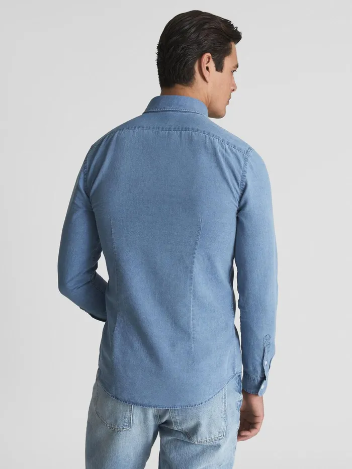 Reiss Shirts Sark Chambray ButtonDown Shirt Blue 8211 Men