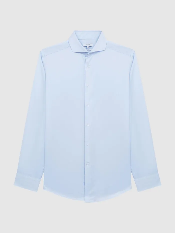 Reiss Shirts Storm Cotton Twill Slim Fit Shirt Soft Blue 8211 Men