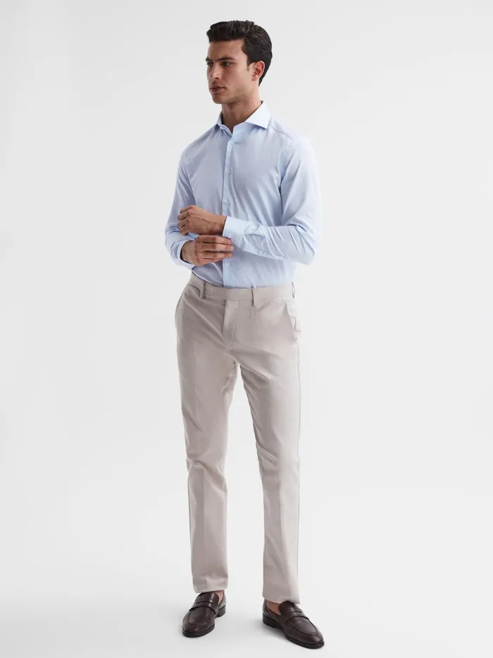 Reiss Shirts Storm Cotton Twill Slim Fit Shirt Soft Blue 8211 Men