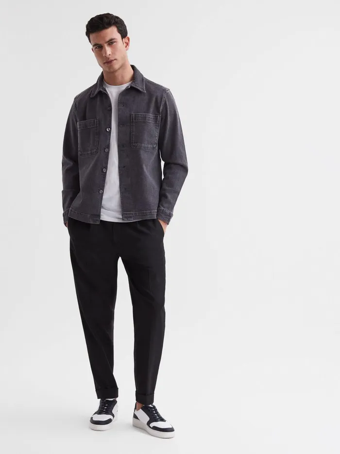 Reiss Shirts Tempo Long Sleeve Denim Overshirt Washed Black 8211 Men
