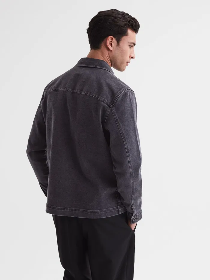 Reiss Shirts Tempo Long Sleeve Denim Overshirt Washed Black 8211 Men