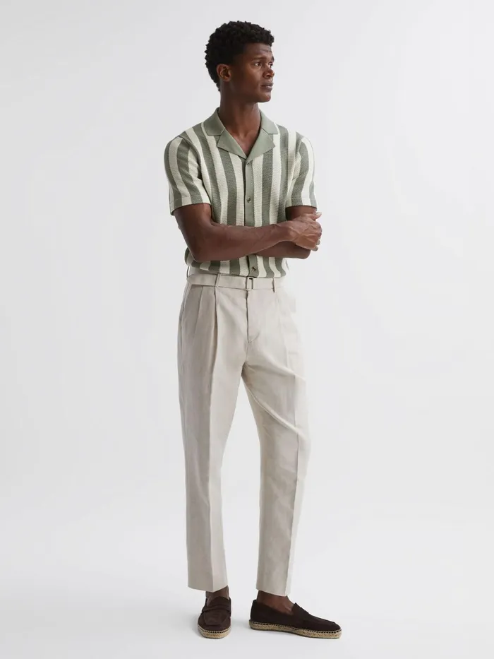 Reiss Shirts Tortolli Reiss Ch Crocheted Cuban Collar Button Through Shirt Ecrusage 8211 Men