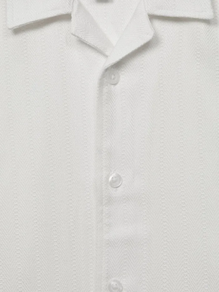 Reiss Shirts Vitus Cuban Collar Ribbed Polo Ecru 8211 Children