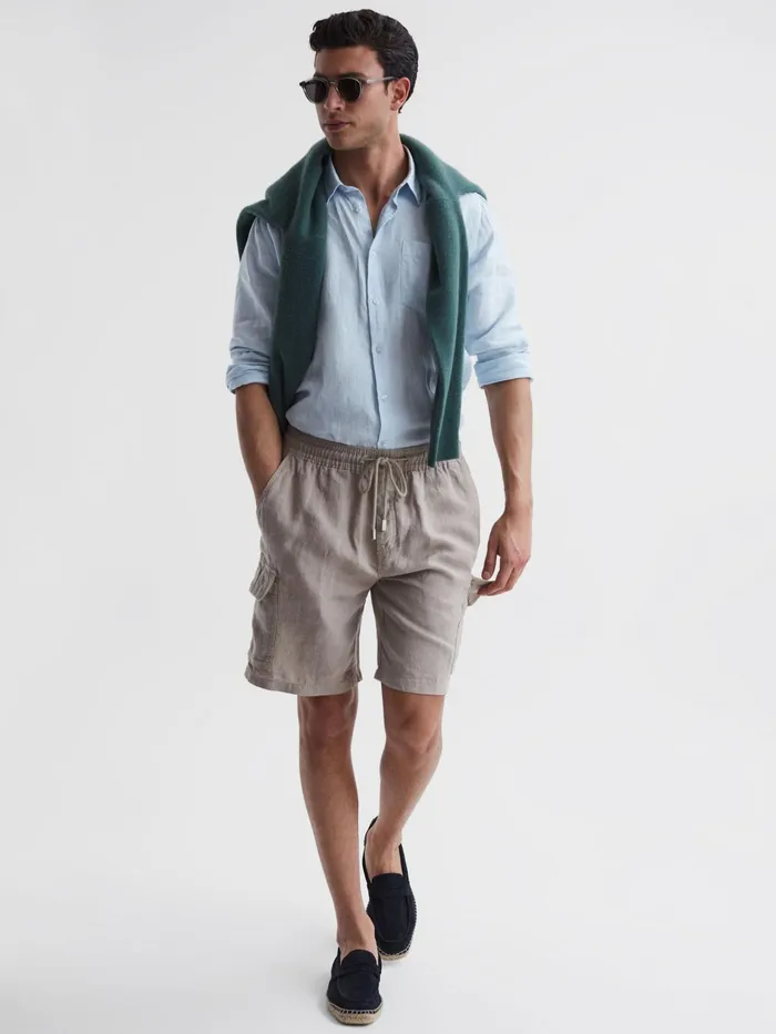 Reiss Shorts Baie Vilebrequin Linen Shorts Camel 8211 Men