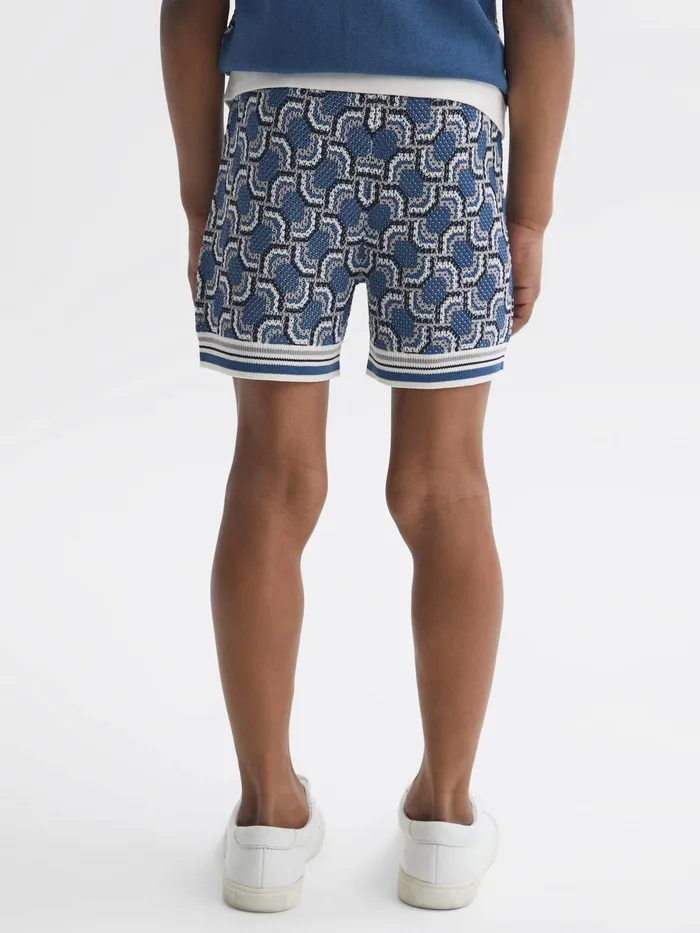Reiss Shorts Bloom Knitted Patterned Drawstring Shorts Blue 8211 Children