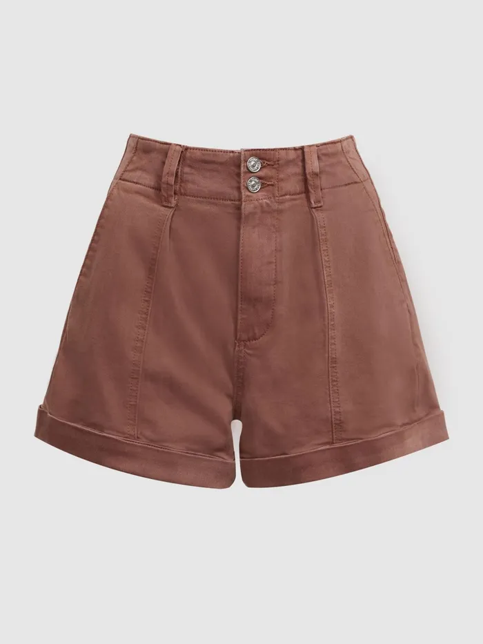 Reiss Shorts Brooklyn Paige High Rise Rolled Hem Shorts Vintage Mocha Bisque 8211 Women