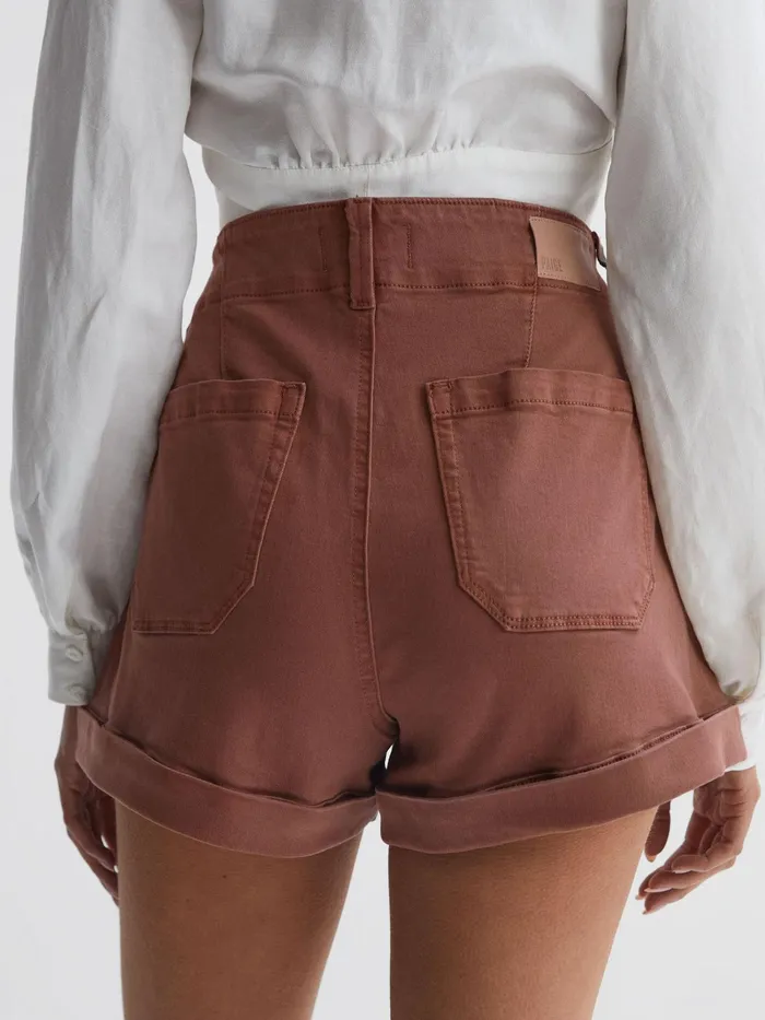 Reiss Shorts Brooklyn Paige High Rise Rolled Hem Shorts Vintage Mocha Bisque 8211 Women