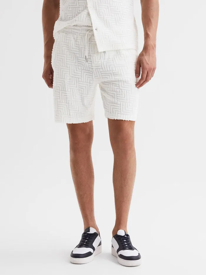 Reiss Shorts Brooklyn Terry Towelling Drawstring Shorts White 8211 Men