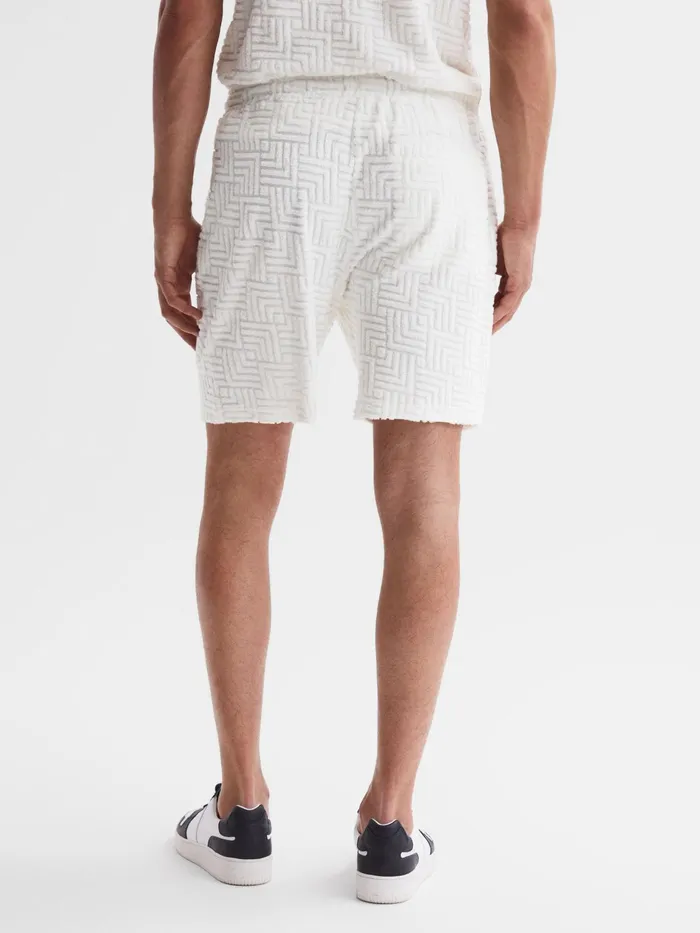 Reiss Shorts Brooklyn Terry Towelling Drawstring Shorts White 8211 Men